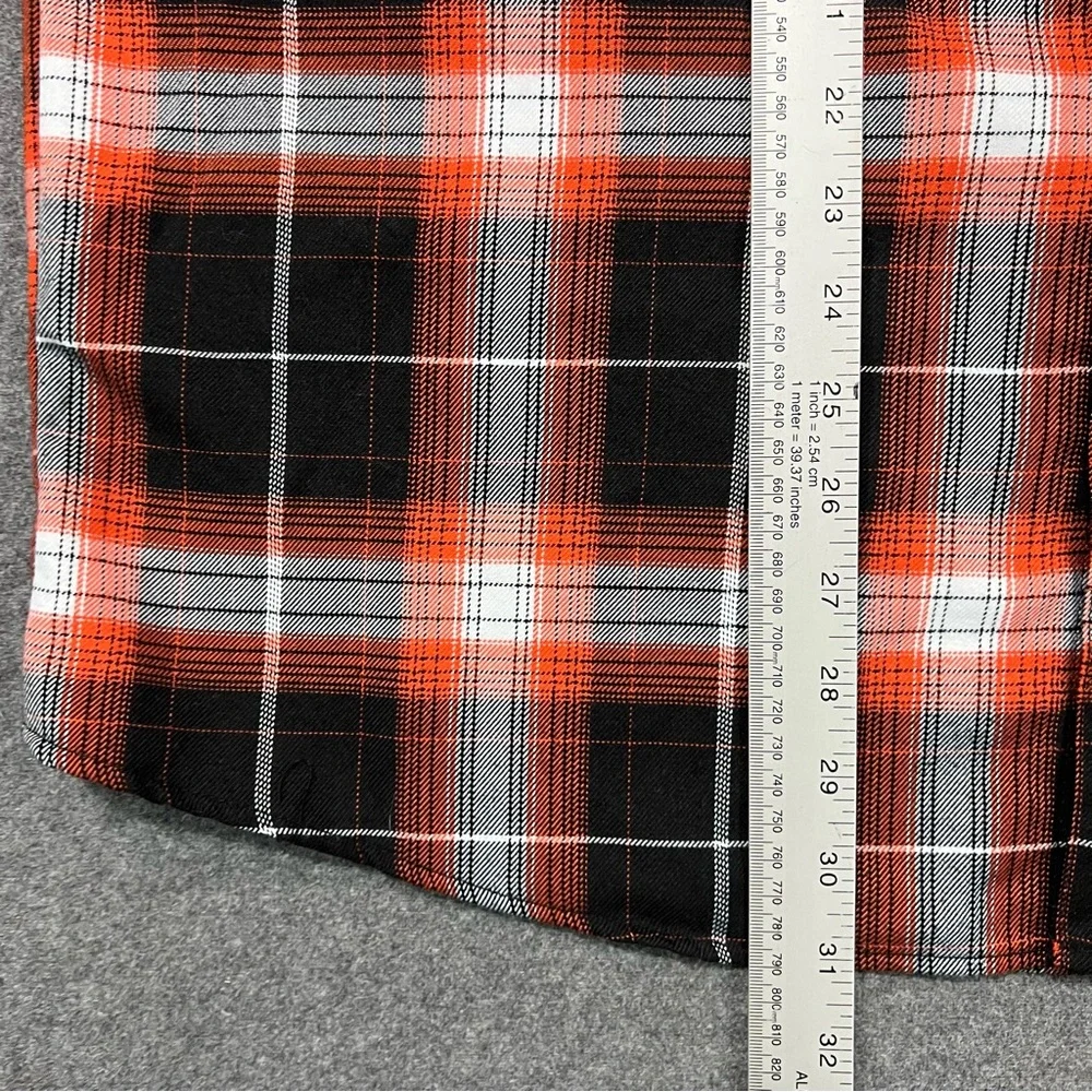 Dixxon Flannel x Bucky Lasek Orange White Black Plaid Button Down Men’s Large - Picture 9 of 9